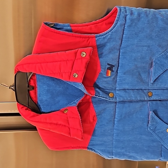 💕AVIATOR NATION💕 Reversible Sleeveless Corduroy Vest ~ Red & Blue Small - Picture 8 of 12